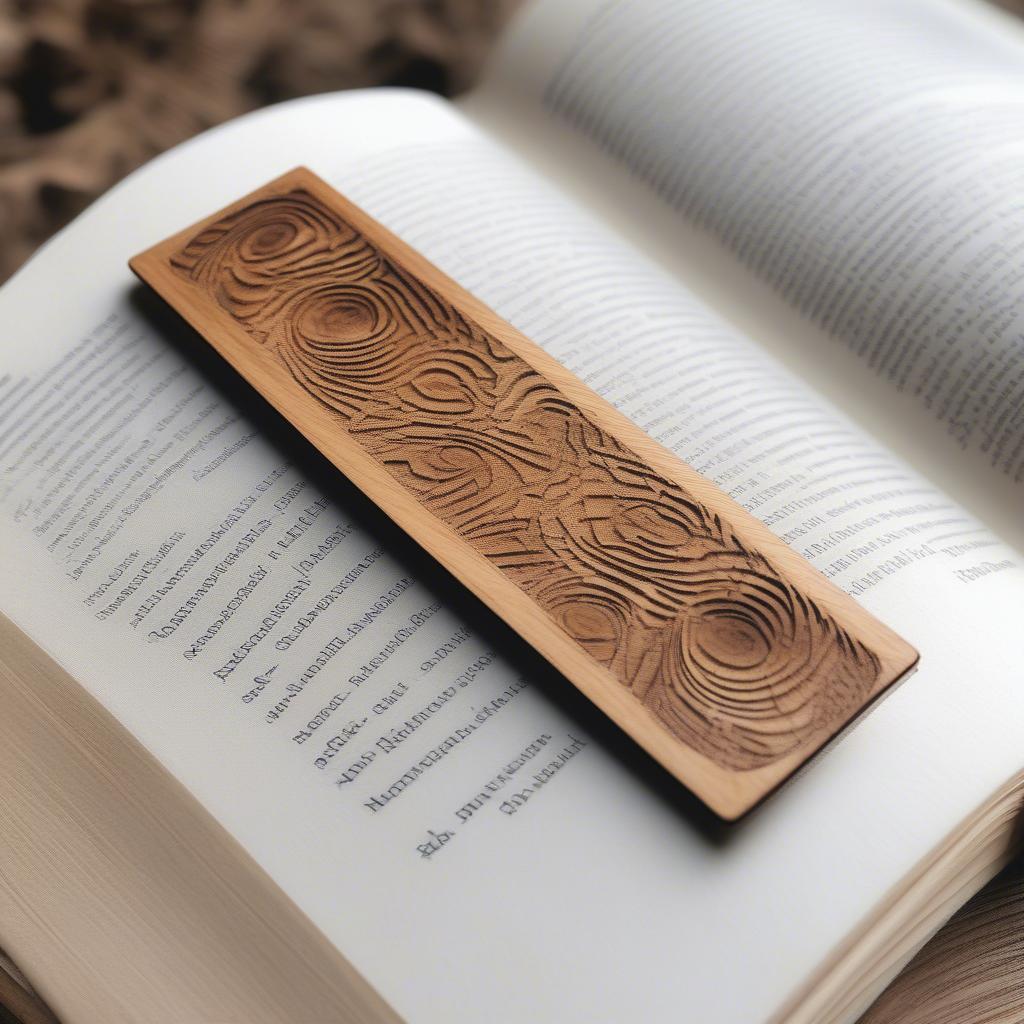 Bookmark gỗ vân mây đẹp