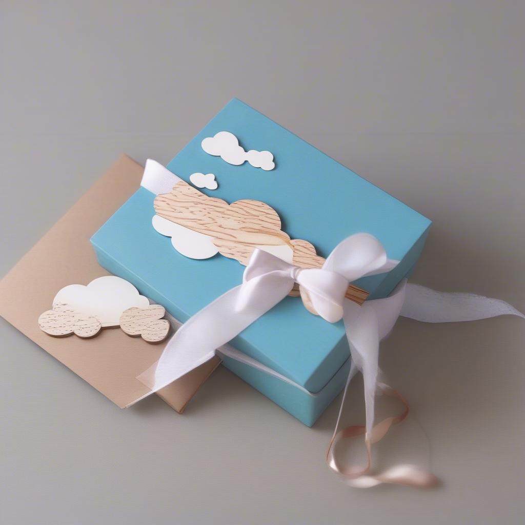 Bookmark gỗ vân mây quà tặng