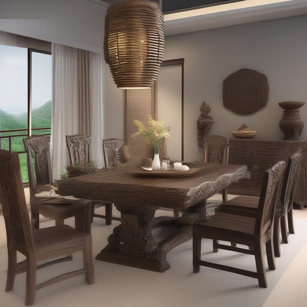 Các mẫu bàn ghế gỗ hương thạch thất