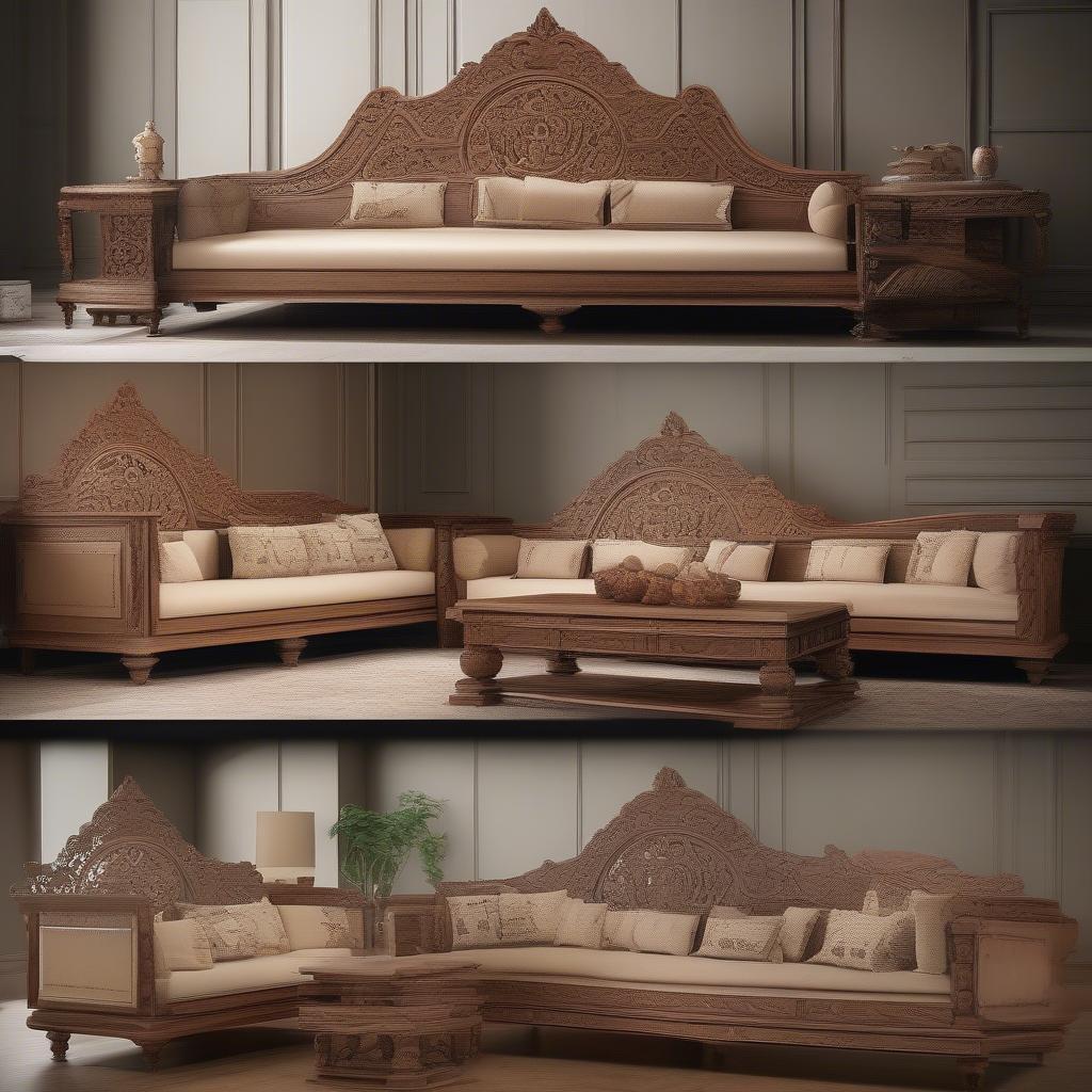 Quá trình chế tác bộ bàn ghế sofa gỗ nguyên khối