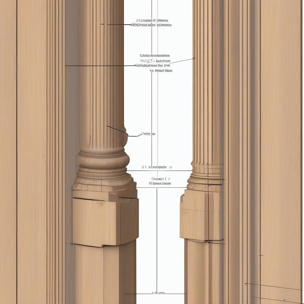 Chi tiết ốp cột gỗ bản CAD: Hình ảnh minh họa bản vẽ CAD chi tiết ốp cột gỗ, thể hiện kích thước, hình dạng và các chi tiết kỹ thuật.