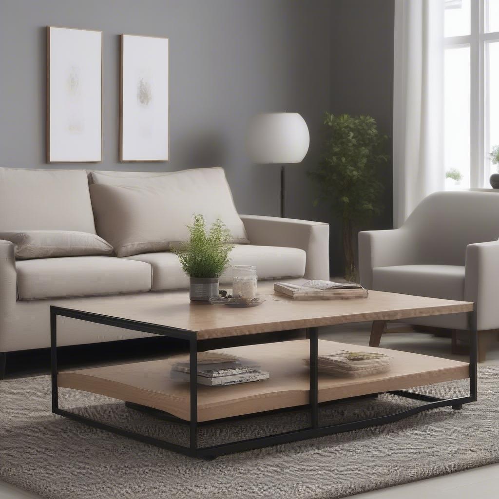 Chọn Bàn Sofa Gỗ MDF Mặt Kính Cho Phòng Khách