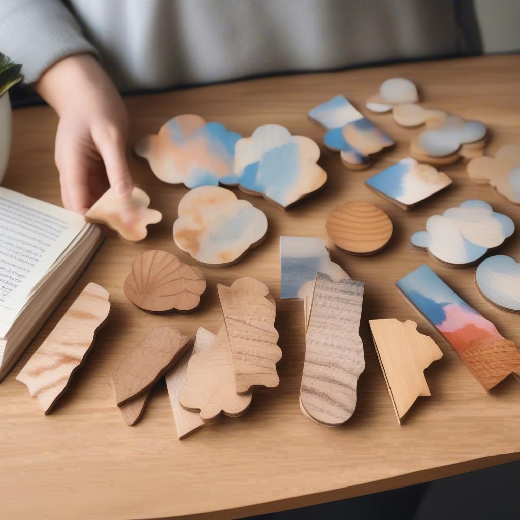 Chọn bookmark gỗ vân mây