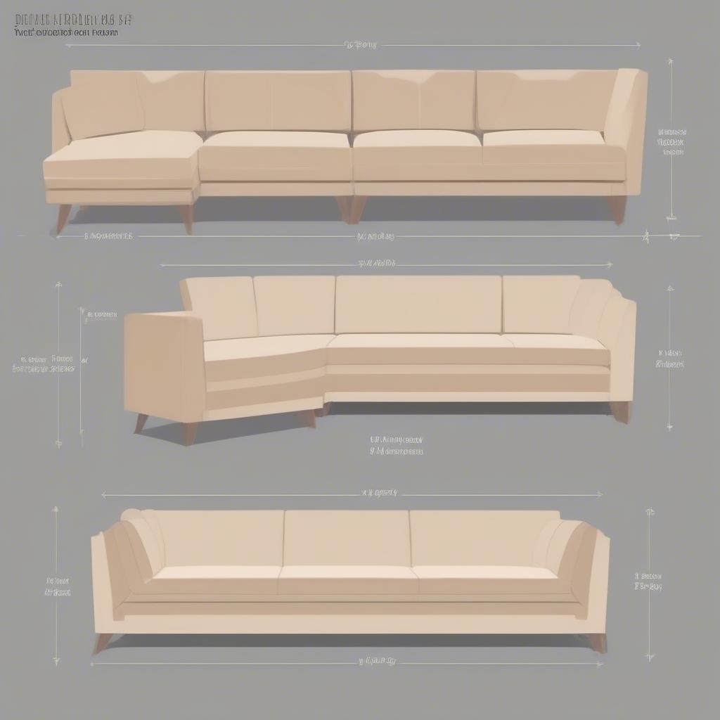 Kích thước bộ sofa gỗ chữ L phù hợp với không gian phòng khách