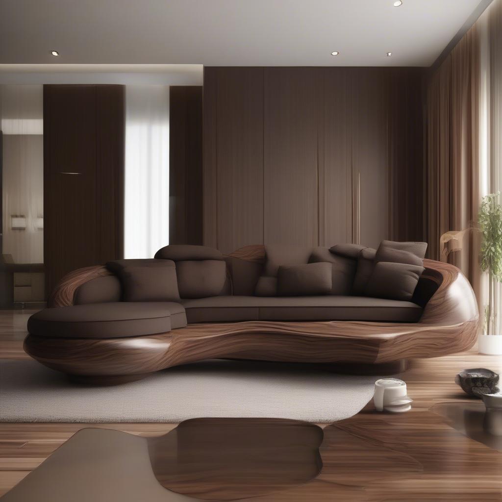 Sofa gỗ hiện đại làm từ gỗ óc chó