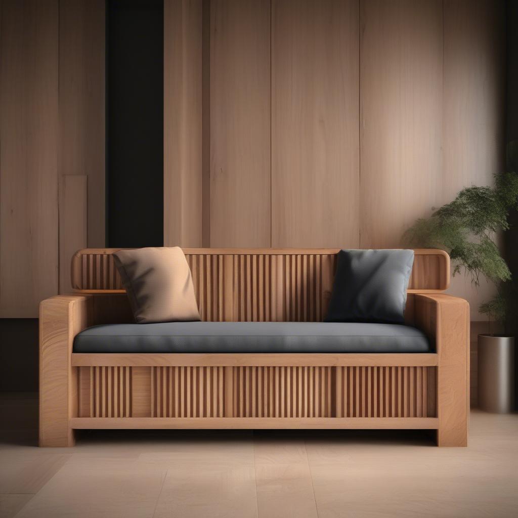 Sofa gỗ nguyên khối sang trọng trong phòng khách