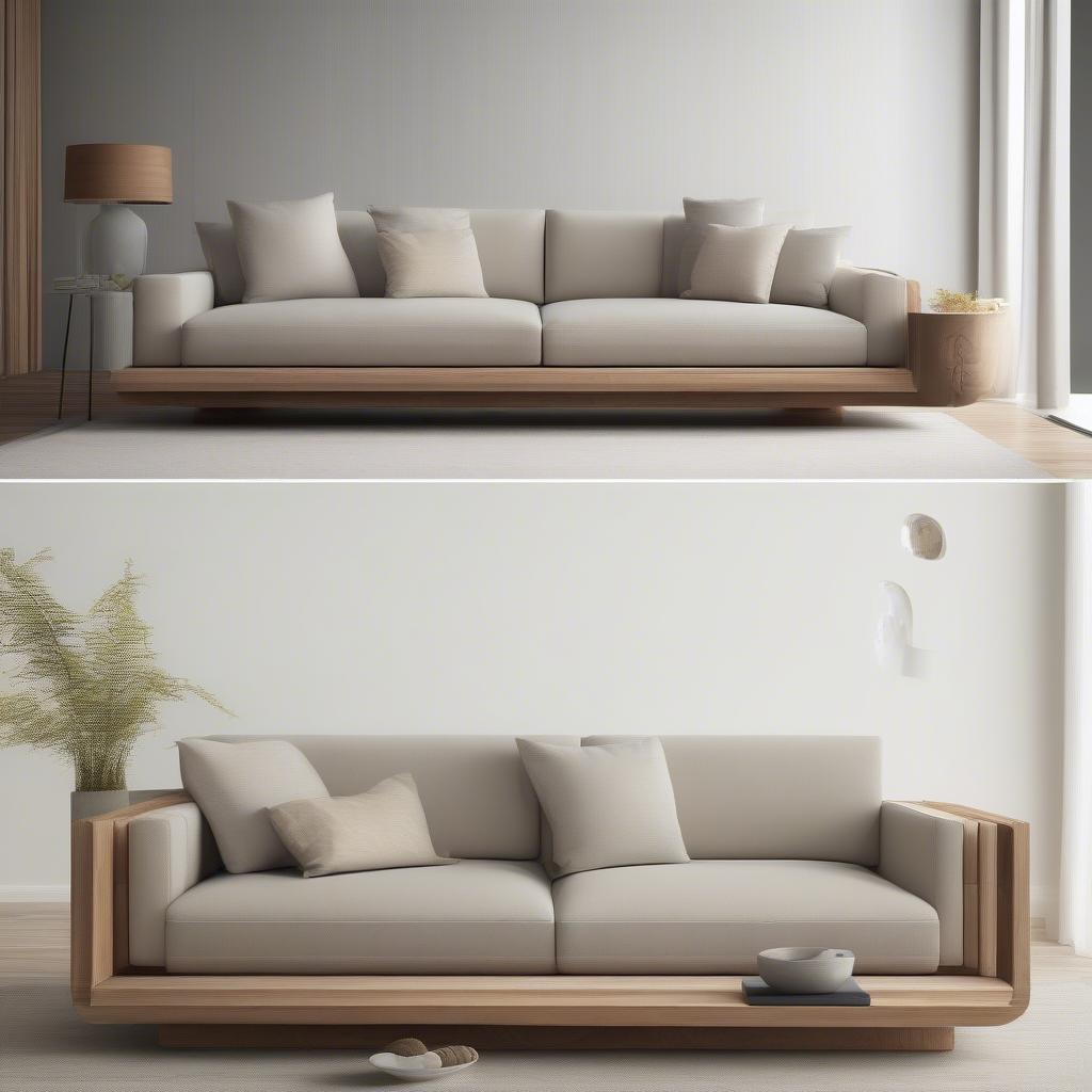 Xu hướng bàn ghế sofa gỗ phòng khách 2024