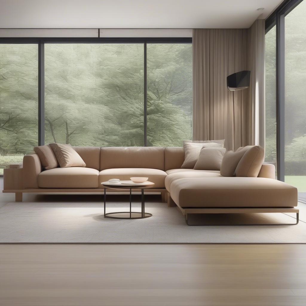 Bàn ghế sofa gỗ sồi hiện đại