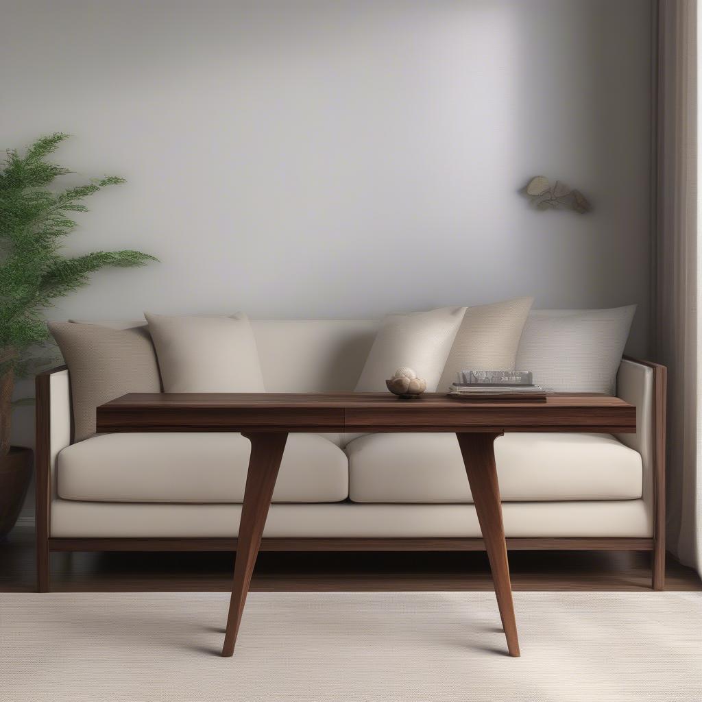 Bàn sofa gỗ óc chó Đà Nẵng kiểu dáng hiện đại