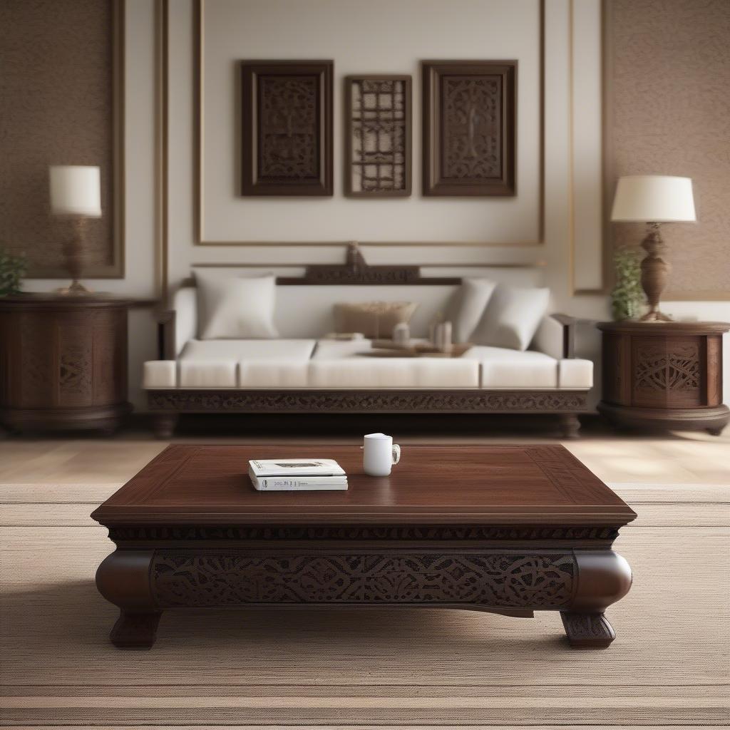 Bàn trà gỗ gụ cổ điển