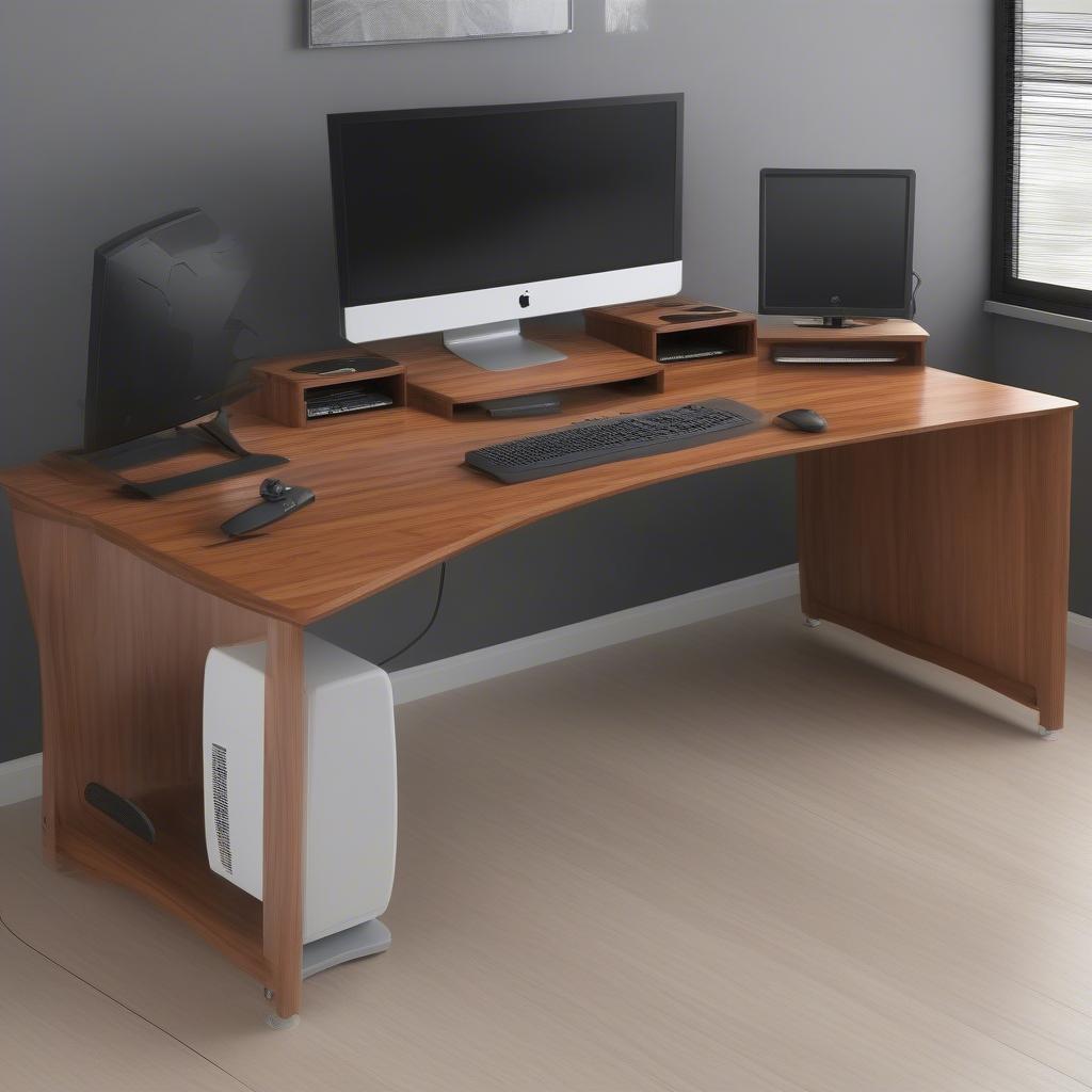 Bàn U Gaming Desk Mặt Gỗ 1m2 Thiết Kế Hiện Đại