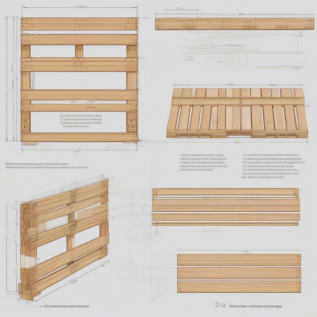 Bản vẽ pallet gỗ chi tiết