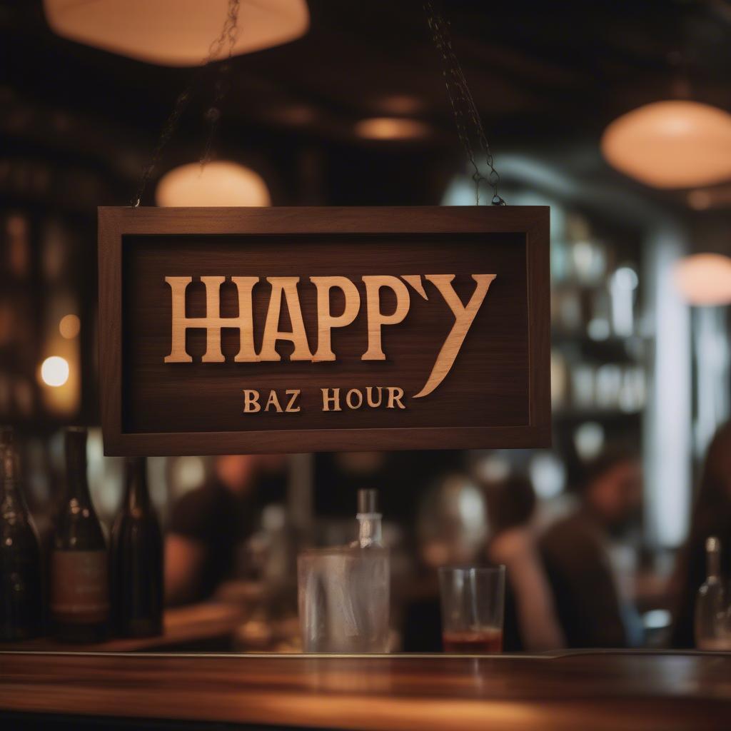 Bảng Gỗ Happy Hour Đẹp