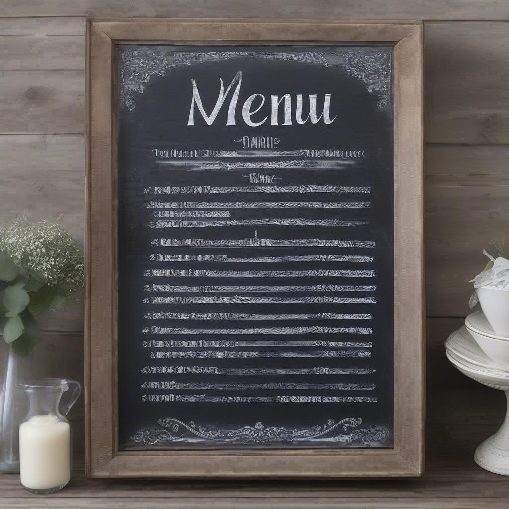 Bảng gỗ menu phong cách vintage