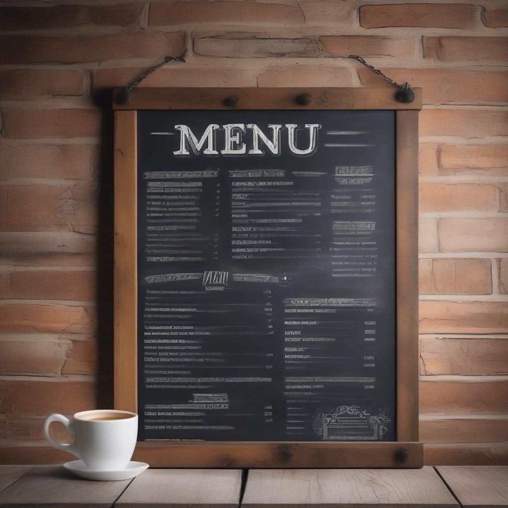 Bảng gỗ menu quán cafe