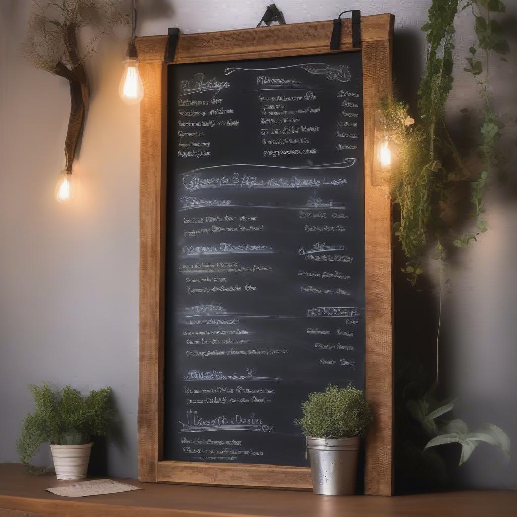 Bảng gỗ menu quán cafe độc đáo