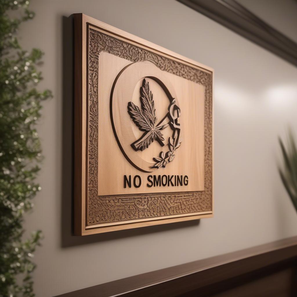 Bảng Gỗ No Smoking Đẹp