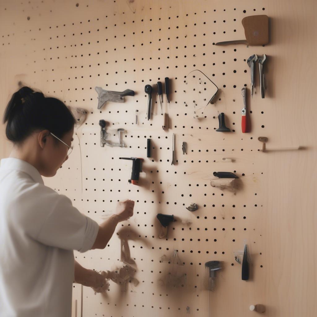 Lắp đặt bảng pegboard gỗ Đà Nẵng