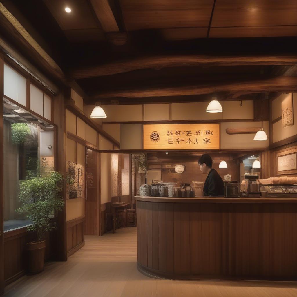 Biển gỗ Japanness tại quán cà phê
