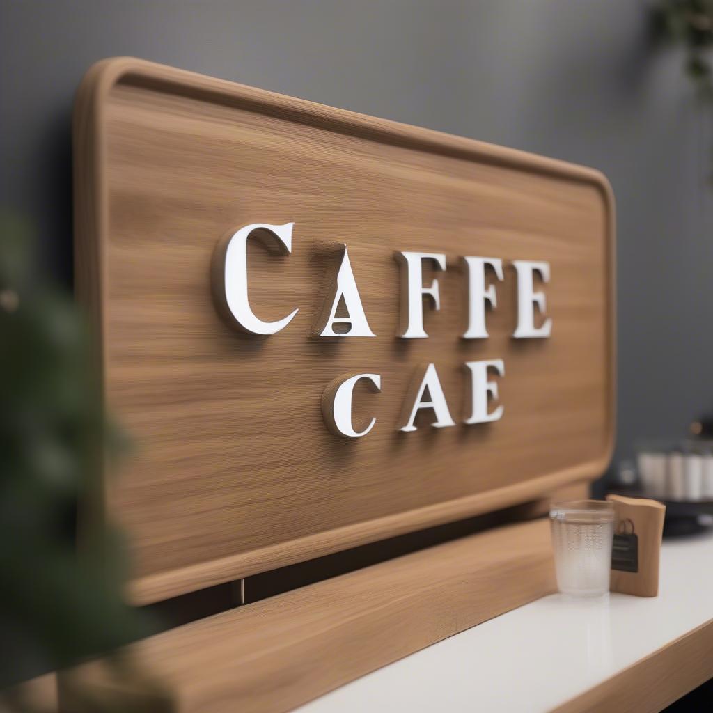 Biển hiệu cafe gỗ sồi sang trọng, hiện đại, đẳng cấp