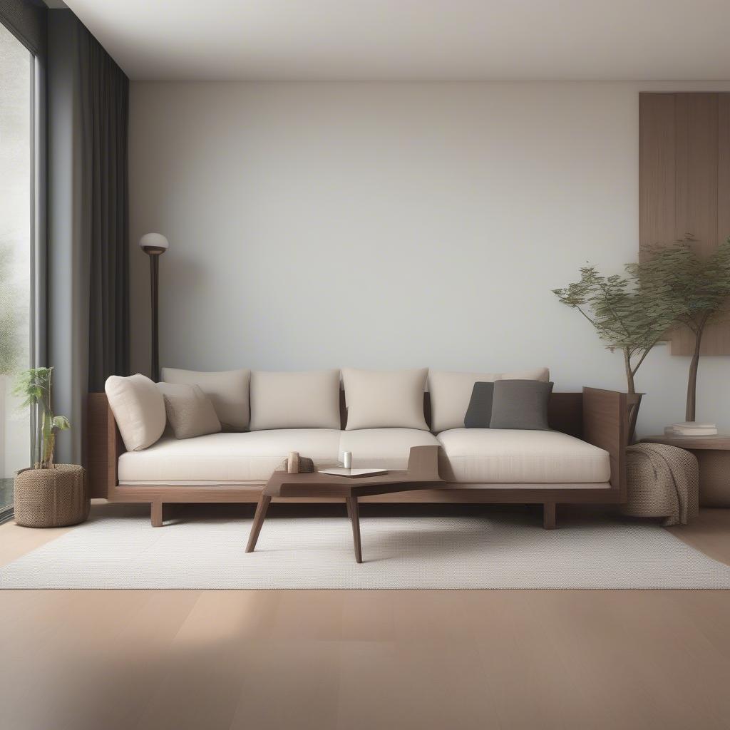 Bộ bàn ghế sofa gỗ giá rẻ cho phòng khách nhỏ