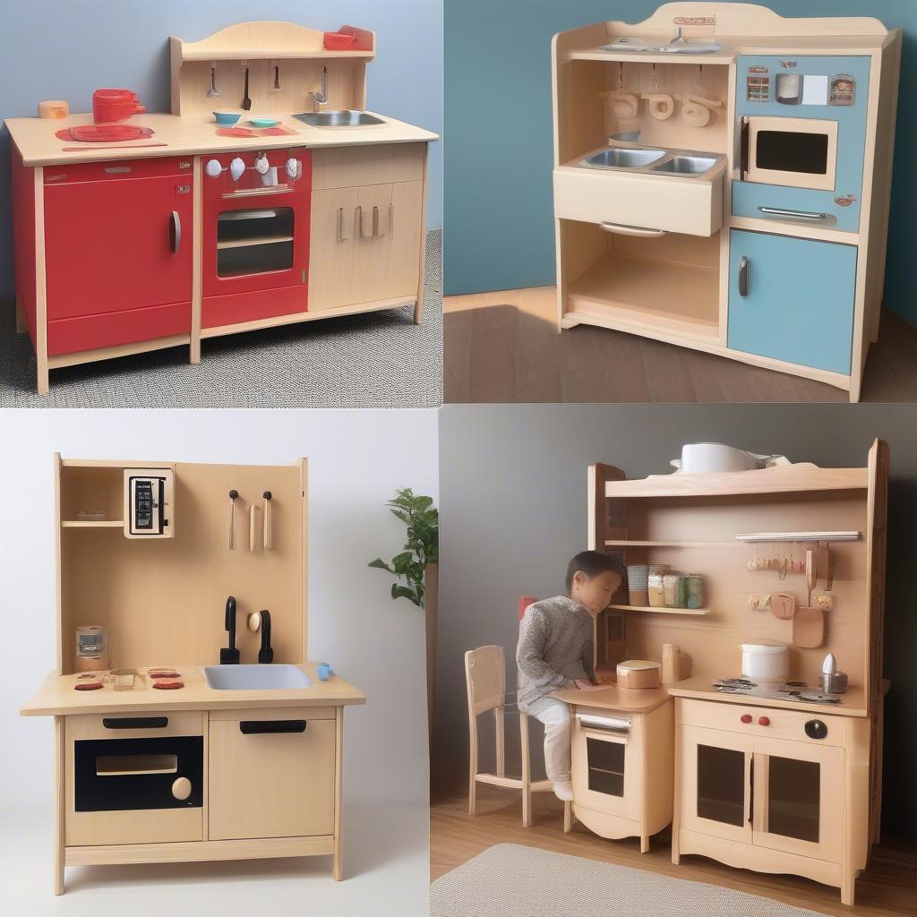 Various Types of Japanese Wooden Play Kitchen Sets