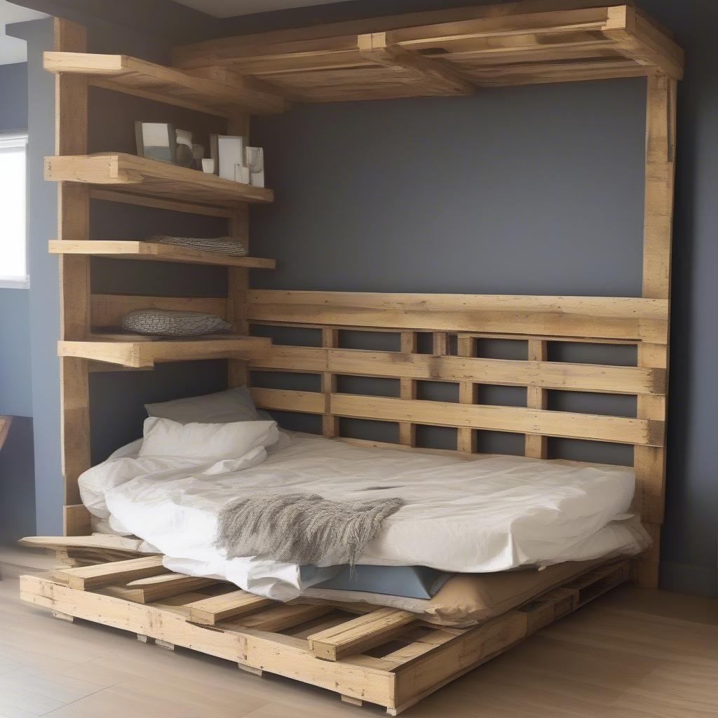 Hướng dẫn cách làm giường xếp tường bằng gỗ pallet