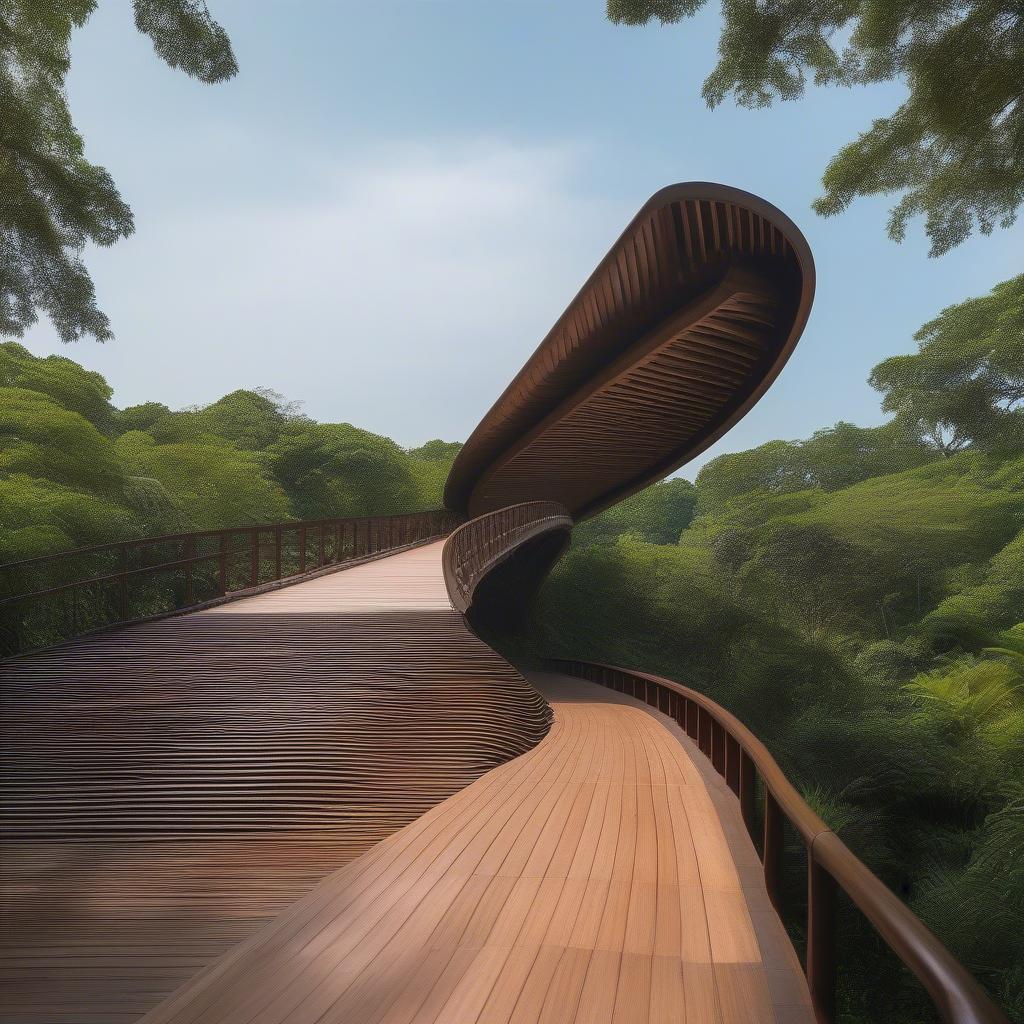 Cầu gỗ Henderson Waves Singapore lượn sóng giữa trời xanh