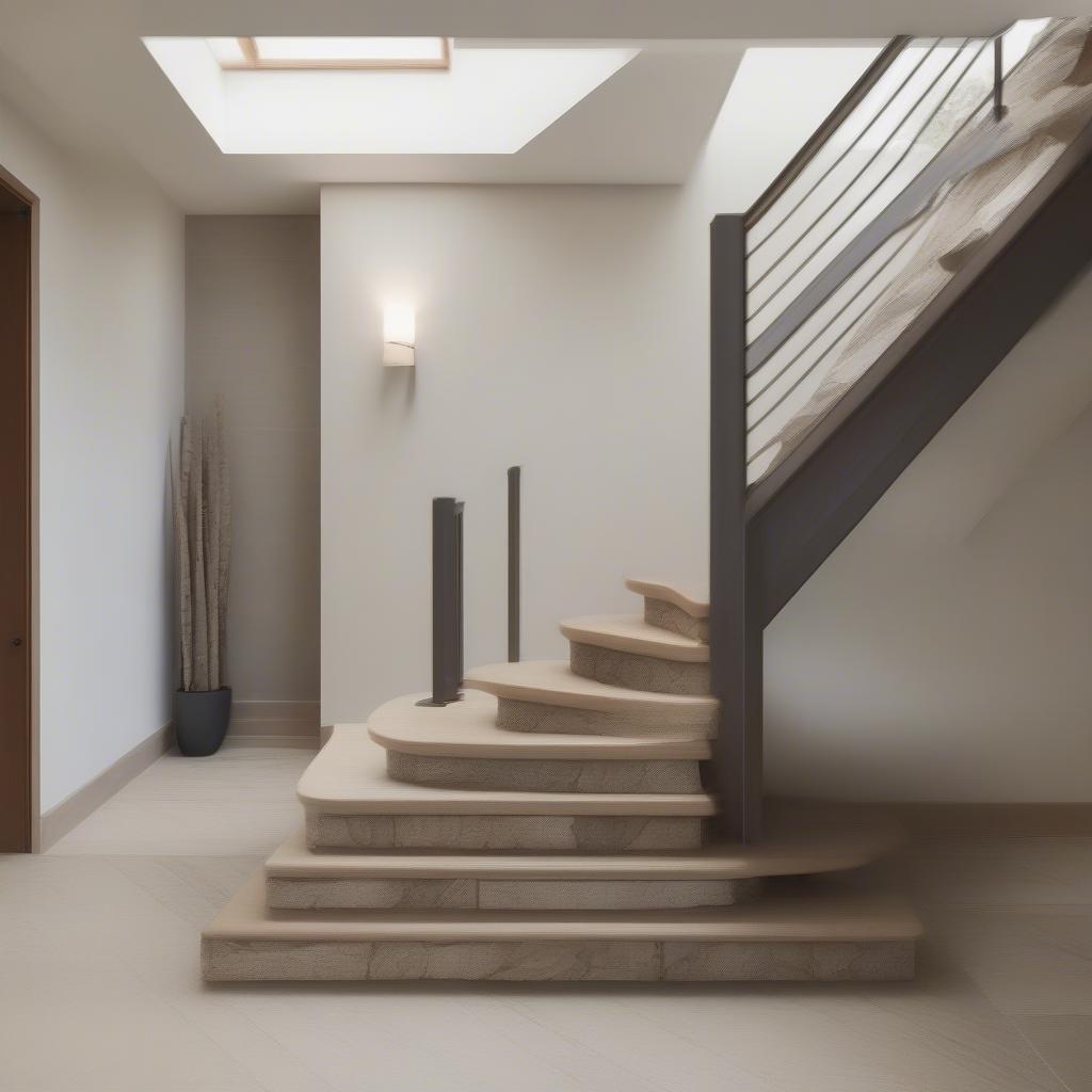 Cầu Thang Gỗ Nhựa Composite Ốp Đá