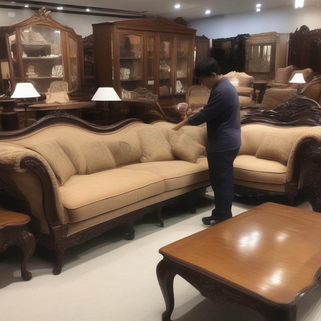 Chọn bộ bàn ghế sofa gỗ cao cấp