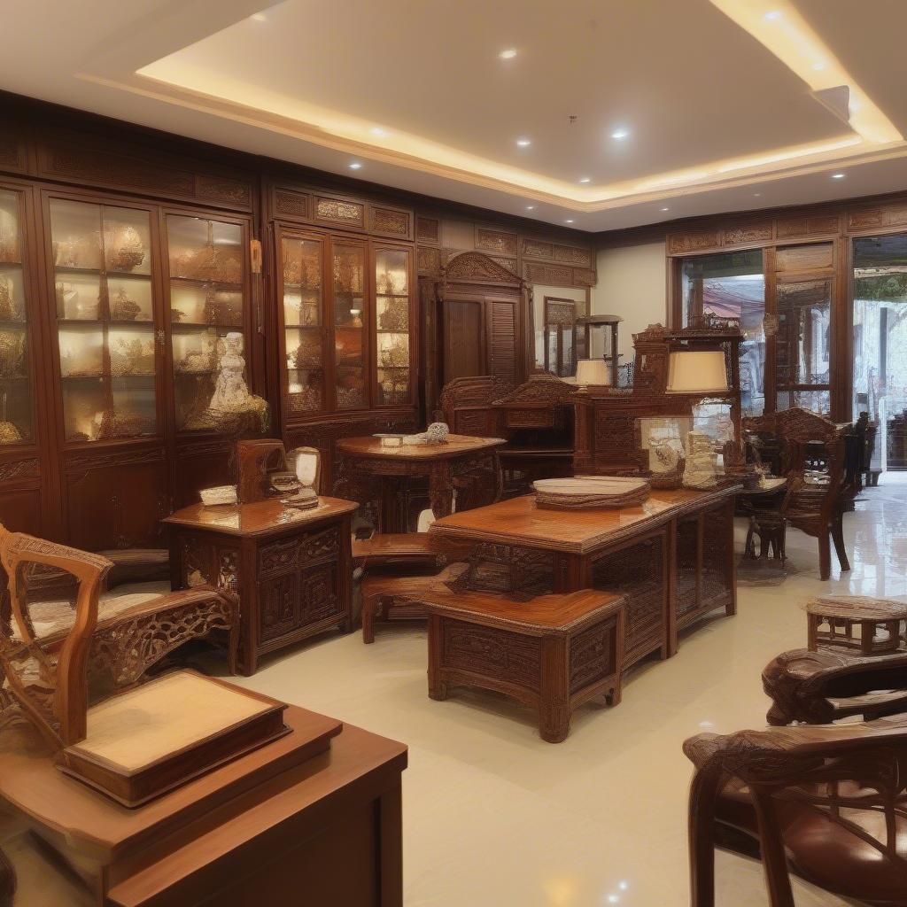 Địa chỉ mua bàn ghế gỗ phòng khách Đê La Thành