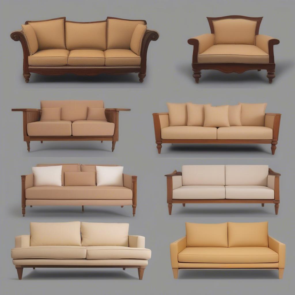 Kích thước ghế sofa gỗ phổ biến