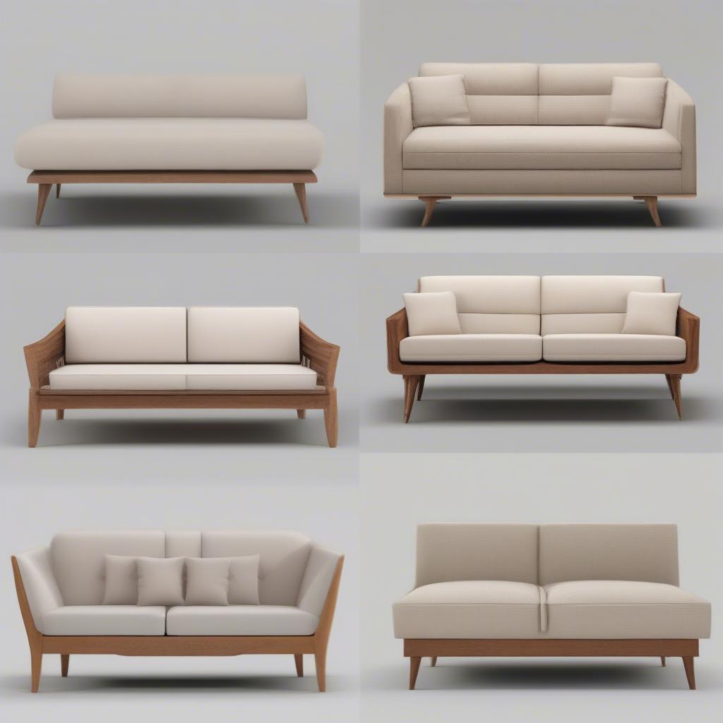 Kiểu dáng bộ bàn ghế sofa gỗ nhỏ