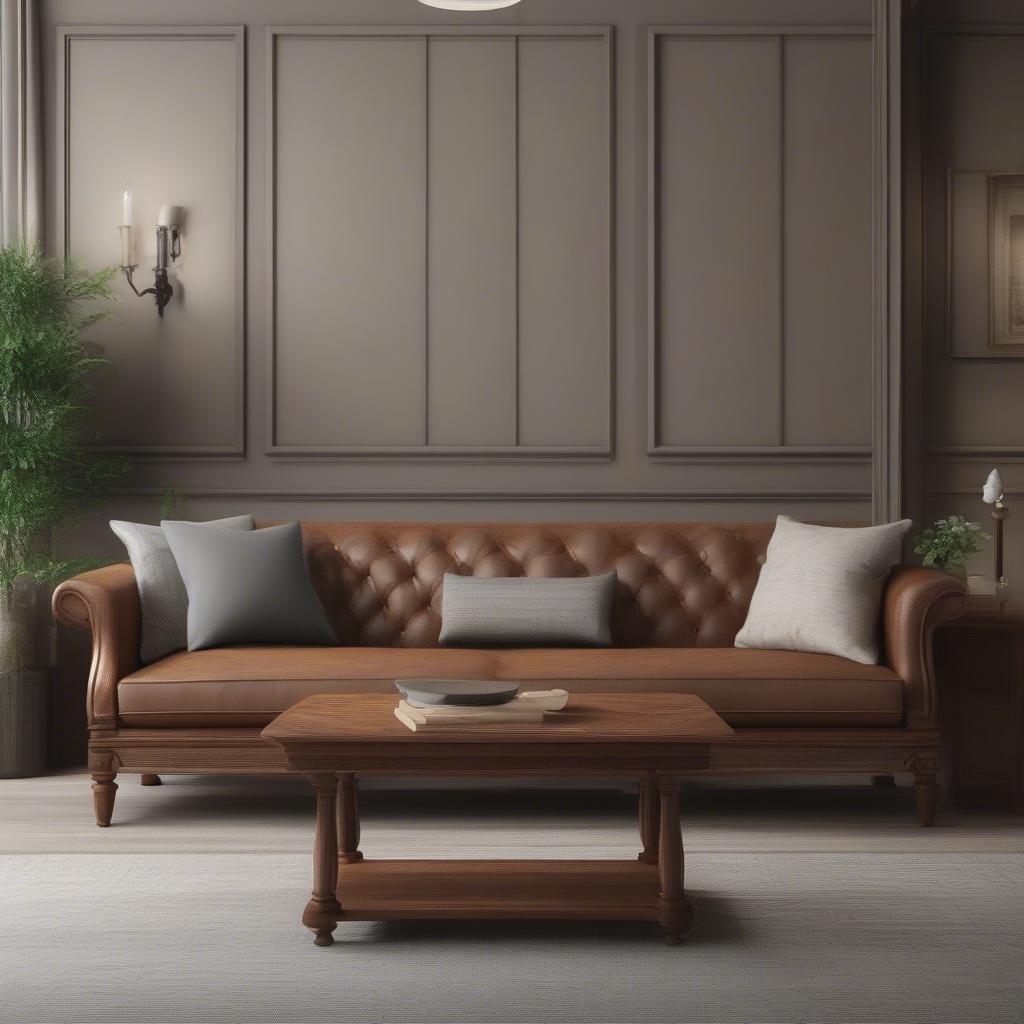 Mẫu Sofa Gỗ Óc Chó Đẹp