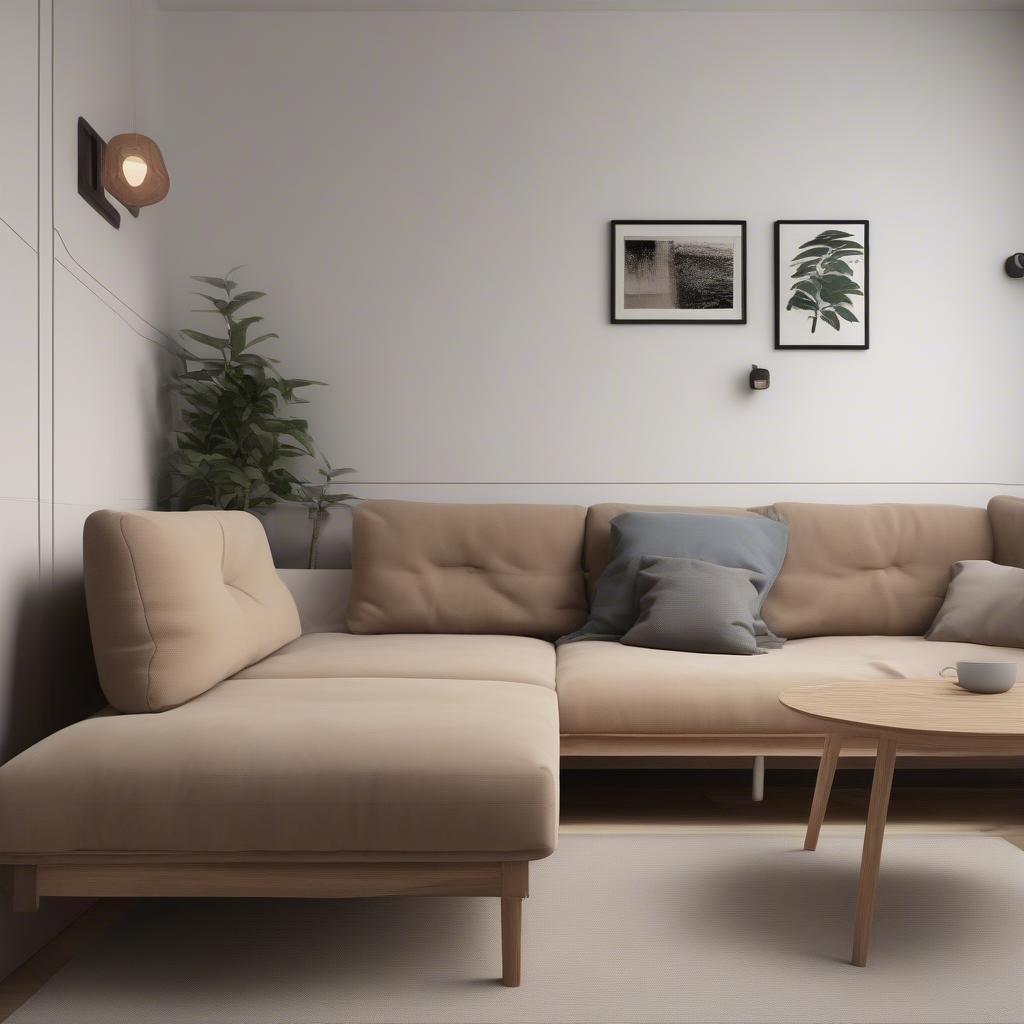 Sofa gỗ giá rẻ góc L