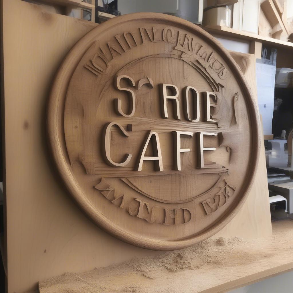 Thi công biển quán cafe bằng gỗ chuyên nghiệp