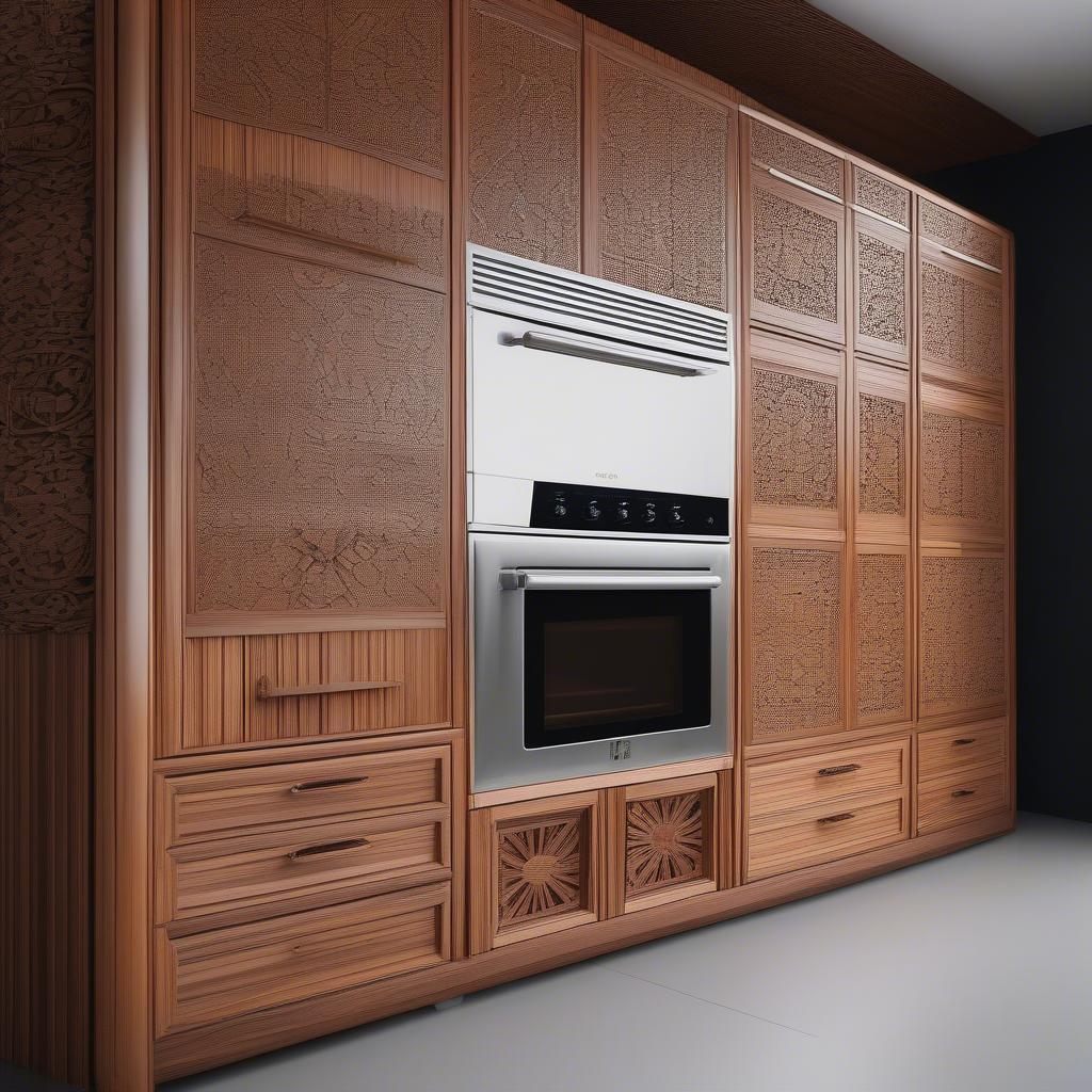 Tủ bếp gỗ xoan đào hiện đại