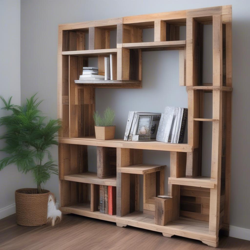 Tủ sách gỗ pallet handmade độc đáo và tiện dụng