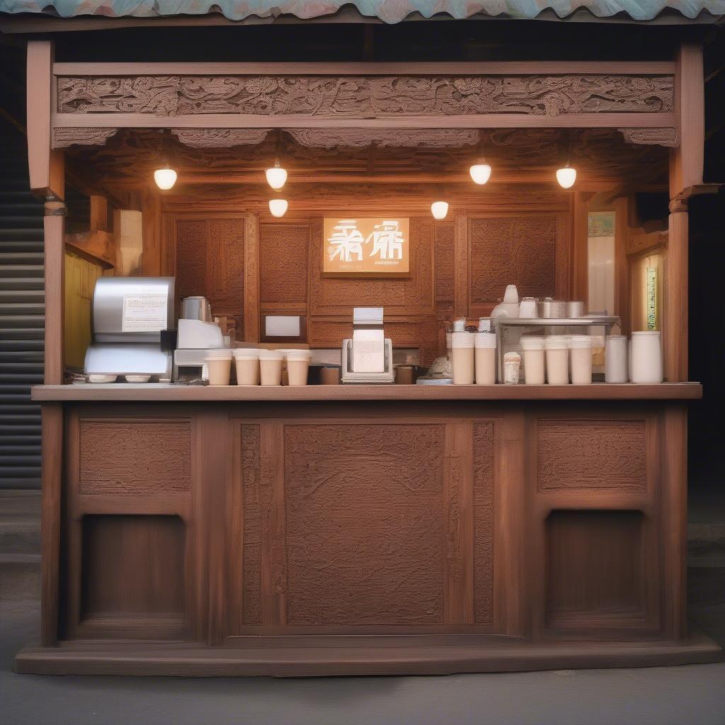 Xe trà sữa gỗ đẹp