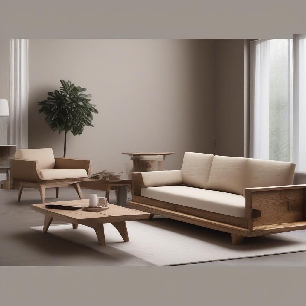 Xu hướng bàn ghế sofa gỗ